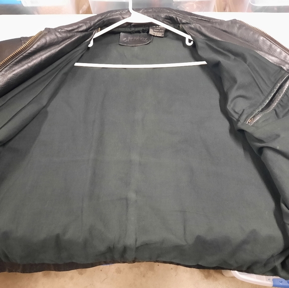 ‼️SOLD‼️ Vintage 1996 Camel Black Leather Jacket Size XL 90s Tobacco Motorcycle - Picture 5 of 14